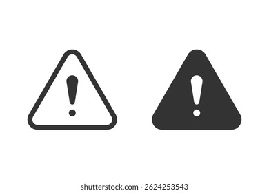 Warning sign. An exclamation point inside of a triangle, used for different purposes. This image can be used for website design, applications, apps icons, and more.
