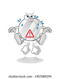  warning sign fart jumping illustration. character vector