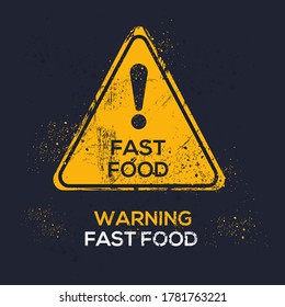 Warnzeichen (Fastfood), Vektorgrafik.	