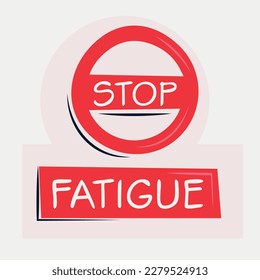 Signo de advertencia (fatiga), ilustración vectorial.