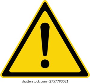 Warning sign featuring an exclamation mark inside a triangular frame Vector