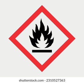 warning sign for fire flammable materials