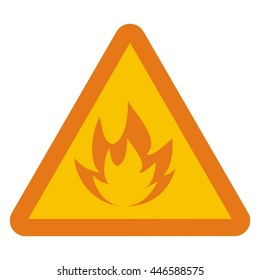 warning sign, fire, vector icon, 