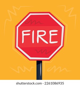 Warnzeichen (Feuer), Vektorgrafik.