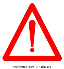 Warning sign flat design icon. Vector Illustration EPS 10