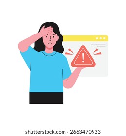 Señal de advertencia Ilustración vectorial plana.
