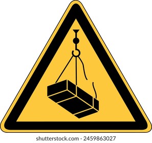 Warning sign - warning of floating load - overhead crane