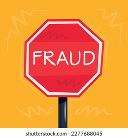Signo de advertencia (Fraude), ilustración vectorial.