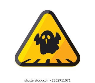 A warning sign of A Ghost. Isolated Vector Illustration