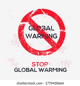 Warning sign (global warming), vector illustration.	