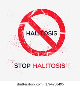 Warning sign (halitosis), vector illustration.