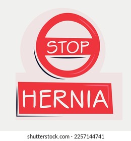 Signo de advertencia (Hernia), ilustración vectorial.