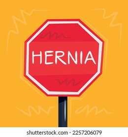 Signo de advertencia (Hernia), ilustración vectorial.