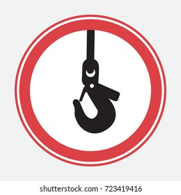 Warning sign with a hook