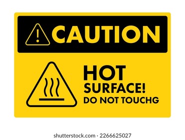 Warning sign Hot Surface, Do Not Touch. Vector stock illustration.