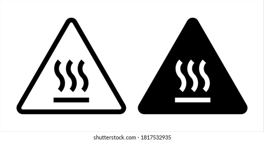 Warning sign for hot surface. Vector illustration on white background