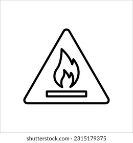 Warning sign for hot surface. Vector and illustration graphic Caution do not touch hot surface symbol on white background