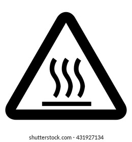 Warning sign for hot surface. Vector illustration