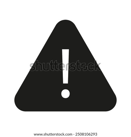 Warning sign icon. Caution symbol design. Exclamation point triangle. Black hazard graphic.
