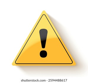 Warning sign icon clipart. Caution dangerous and hazard symbol clipart in yellow triangle with exclamation mark for safety and security information vector illustration.