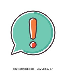 Warning sign icon. Flat design warning icon. Alert symbol. Important notification. Caution.