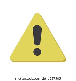 Warning Sign Icon Illustration - Yellow Triangle with Exclamation Mark