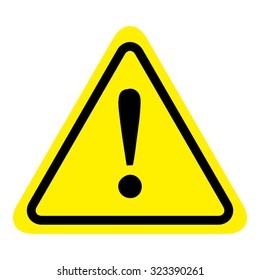 Warning sign icon, isolated on white background, vector illustration.