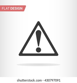 Warning sign icon isolated on background. Flat icon