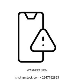 warning sign icon. Line Art Style Design Isolated On White Background
