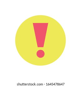 warning sign icon over white background, flat style and colorful design, vector illustration