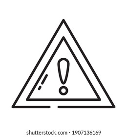 Warnzeichen-Symbol auf weißem Hintergrund, Halbzeiteur, Vektorgrafik