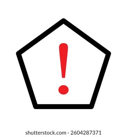 Warning sign icon. Red attention sign line icons set with shadow. Notice icon symbol. Vector stock illustration in eps 10.