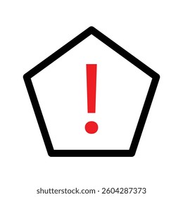 Warning sign icon. Red attention sign line icons set with shadow. Notice icon symbol. Vector stock illustration in eps 10.