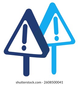 Warning Sign icon represented by perspective Warning Sign Dualtone style.