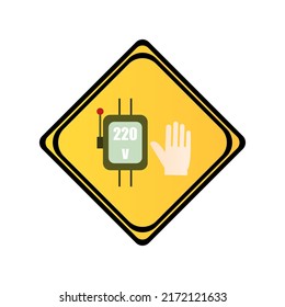 warning sign icon, safety transformer, vector illustration