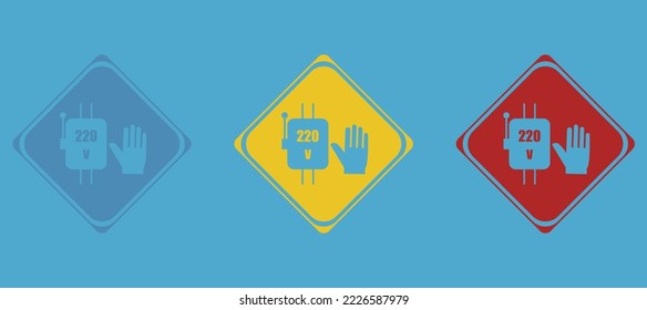 warning sign icon, safety transformer, vector illustration