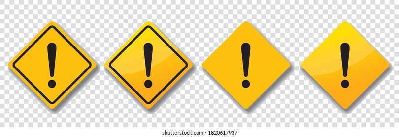 warning sign icon set vector 