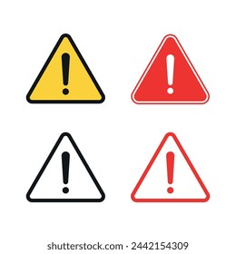 Warning Sign Icon Set Vector Design.