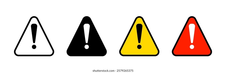 Warning Sign Icon Set Vector Design. Exclamation Danger Sign. Attention sign icon set. 