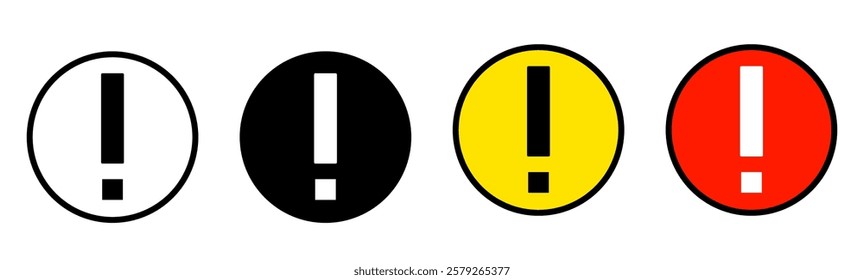 Warning Sign Icon Set Vector Design. Exclamation Danger Sign. Attention sign icon set. 