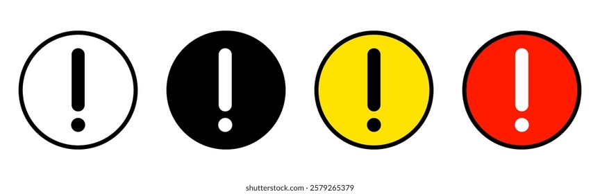 Warning Sign Icon Set Vector Design. Exclamation Danger Sign. Attention sign icon set. 