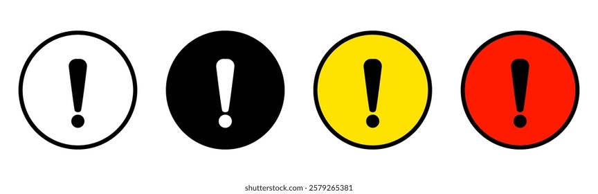 Warning Sign Icon Set Vector Design. Exclamation Danger Sign. Attention sign icon set. 