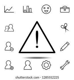 Warning sign icon. Simple thin line, outline vector element of minimalistic, web icons set for UI and UX, website or mobile application
