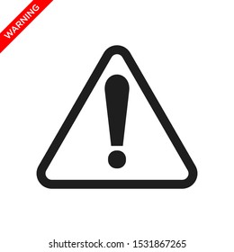 icono de signo de advertencia en estilo plano moderno 