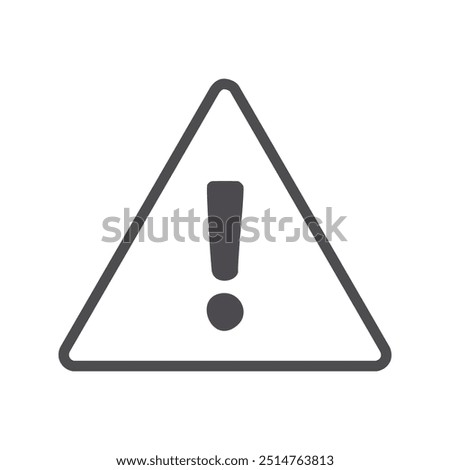 Warning sign icon. Triangle warning sign with exclamation mark. Symbol of caution, danger, and alert.