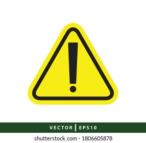 Warning sign icon vector logo design template