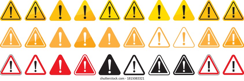 warning sign icon vector triangle