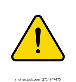 Vector de icono de signo de advertencia. Símbolo de triángulo amarillo con signo de exclamación que representa peligro, precaución, peligro y alerta de riesgo.