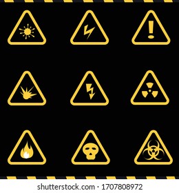 Warning sign icons, vector illustration