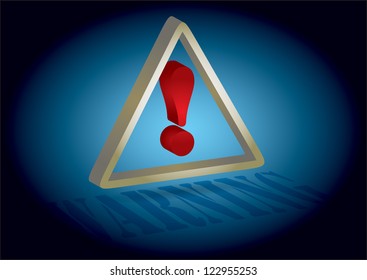 Warning sign, illustration whit text and abstract background